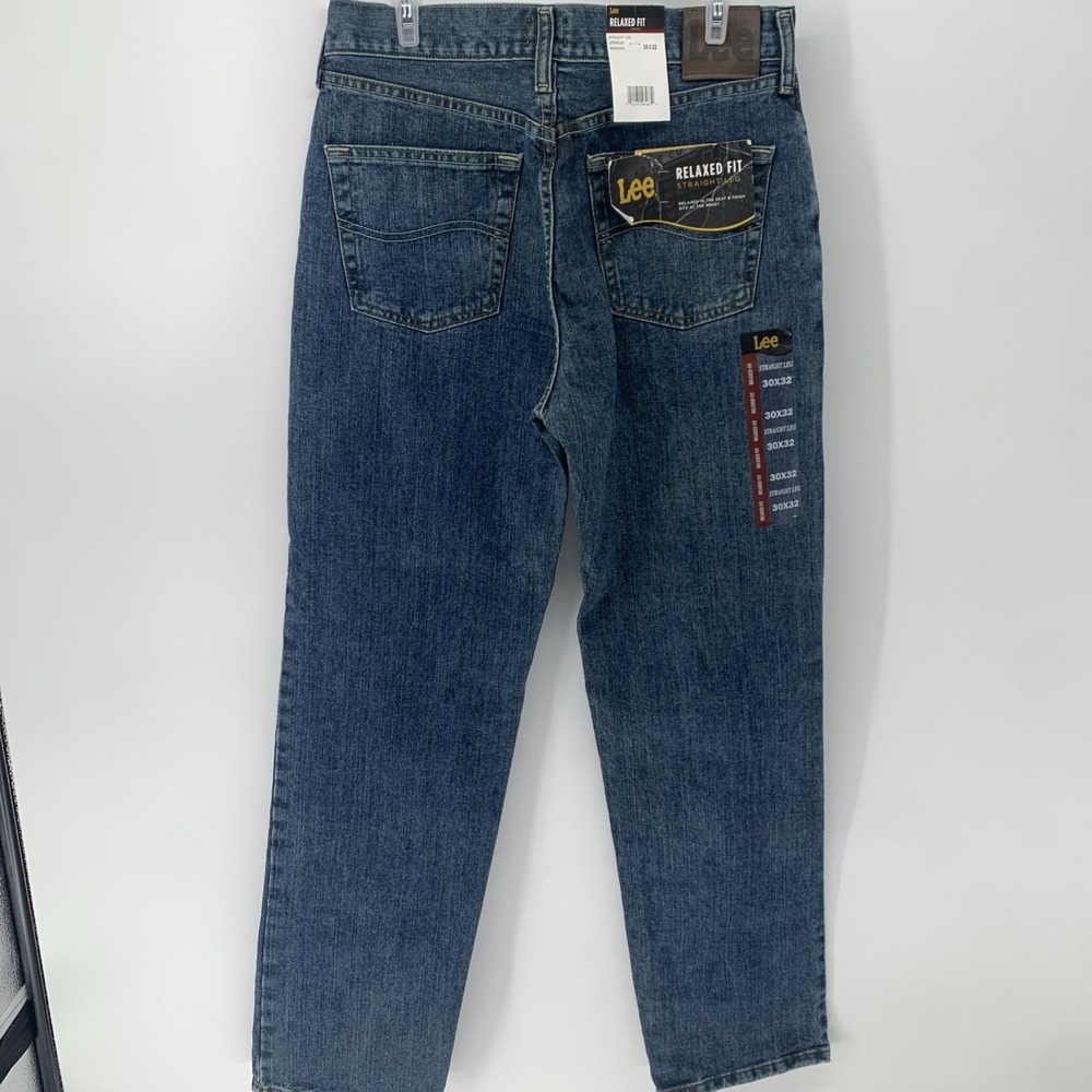 New Men's Lee Denim Jeans Newman Relaxed Fit Straight Leg Blue Size 30 x 32 - Picture 5 of 8